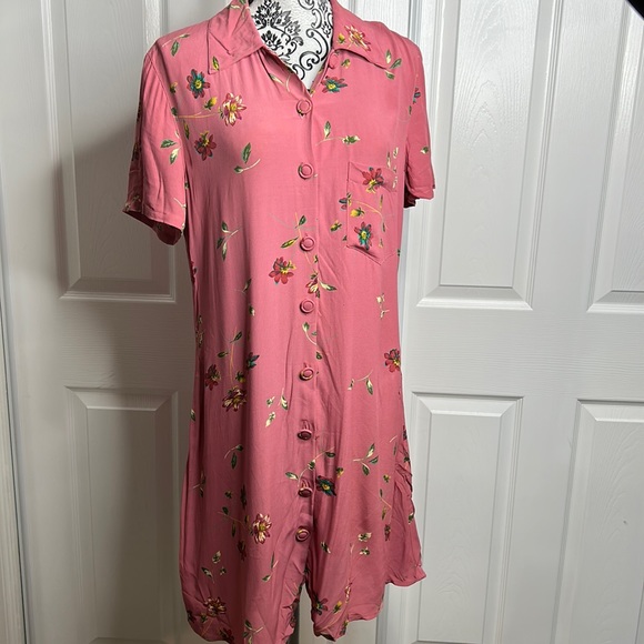 White House Black Market Dresses & Skirts - Carole Little Pink Floral Button Down Dress 6 Cottagecore
